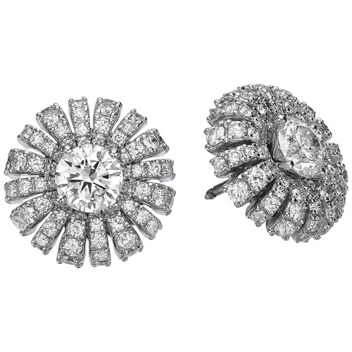 EGL Certified Interchangeable Diamond Floral Earring set -Sapphires & Emeralds