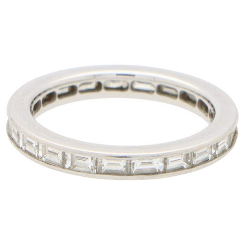 Vintage Fred Paris Art Deco Style Baguette Cut Diamond Full Eternity