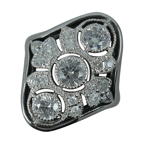 Impressive 14 Carat White Gold and 1.25ct Diamond Navette Cluster Ring