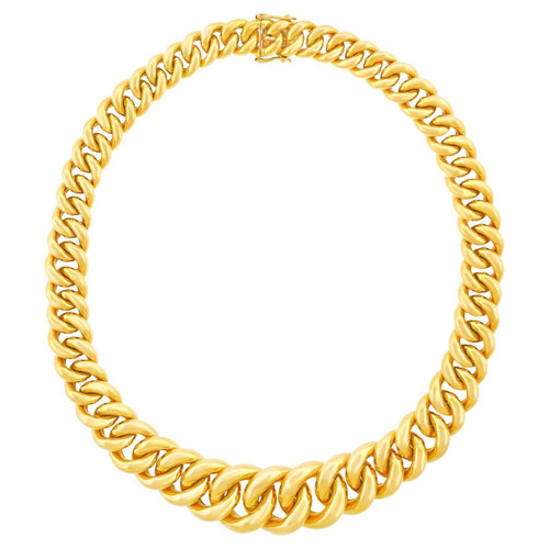 Art Deco Gold Link Necklace Paris France