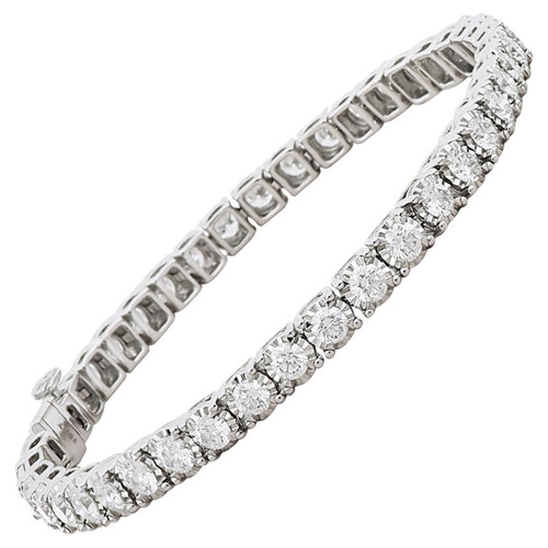 Amwaj 18 Karat White Gold Bracelet with Round Diamonds