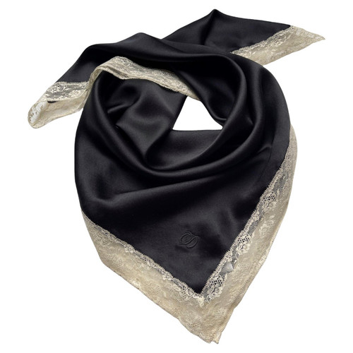 Christian Dior by John Galliano Square Silk Scarf White Calais Lace FW 1998