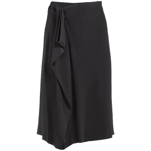 Maison Martin Margiela Black Draped Waist Mid Length Skirt