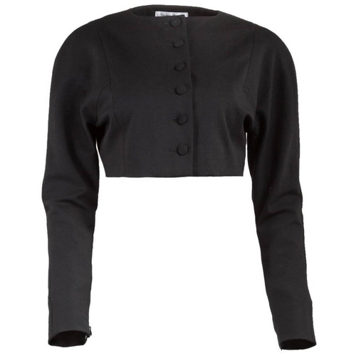 1980's Chantal Thomass Cropped Black Button-Up Jacket