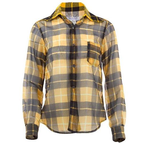 Comme des GaÃ§ons Sheer Plaid Shirt