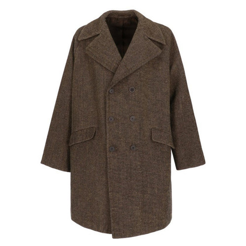90s Romeo Gigli brown cavalry fabric coat