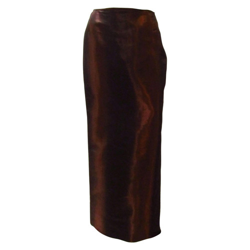 Jean Paul Gaultier Femme Long Metallic Maroon red long Skirt