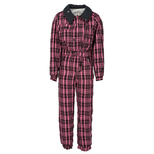1980s Ungaro pink and black checked snowsuit