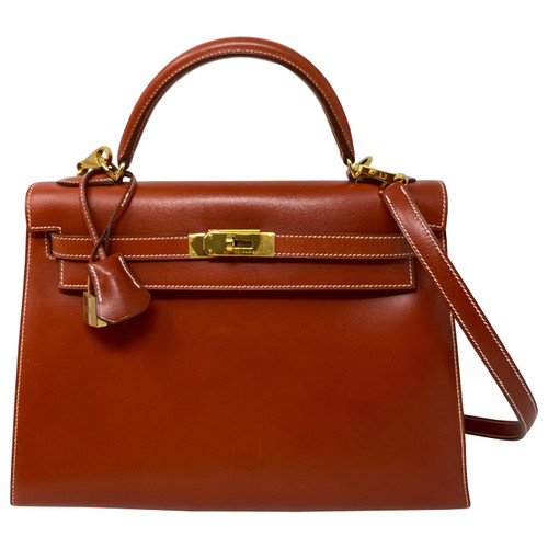Hermes Rouge Kelly 35 Tadelakt Griss Interior Bag