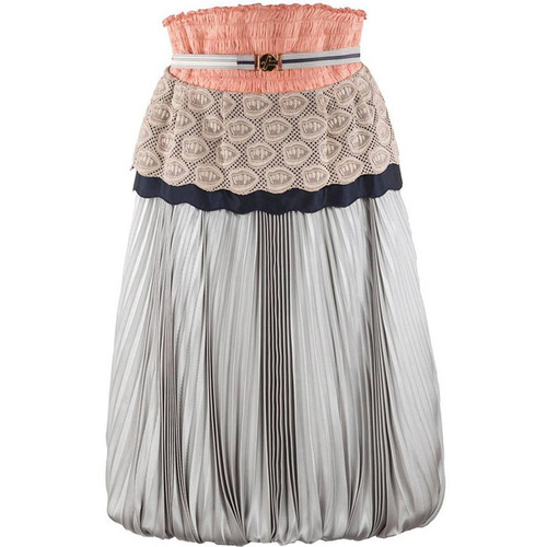 2008 Undercover Strapless Pleated Fang Detail Dress