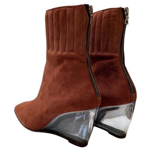 Courreges Suede Ankle Boot with Plexi Heel