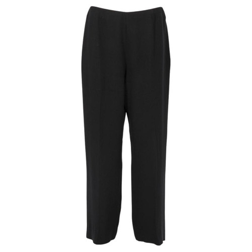 2001s Chanel black silk wide leg and high waist trousers