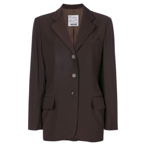 90s Moschino brown wool classic blazer