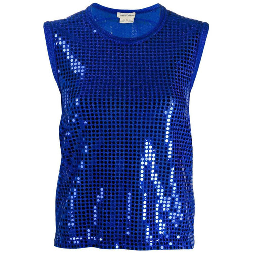 2000s Comme des Garcons Blue Sequins Top