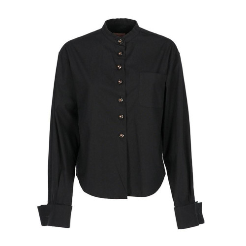 1990s Romeo Gigli black cotton shirt