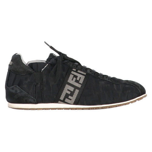 2000s Fendi Black Monogram Lace-Up Shoes
