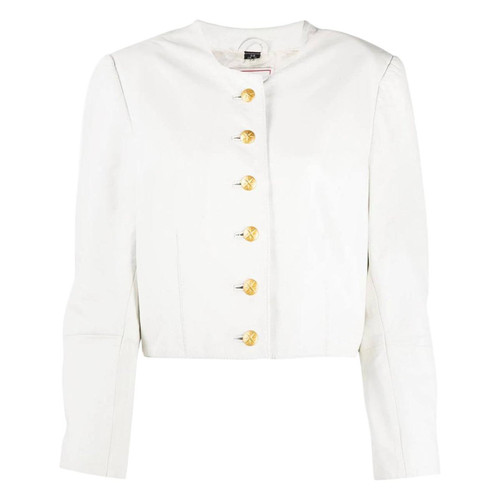 1980s A.N.G.E.L.O. Vintage Cult White Leather Jacket