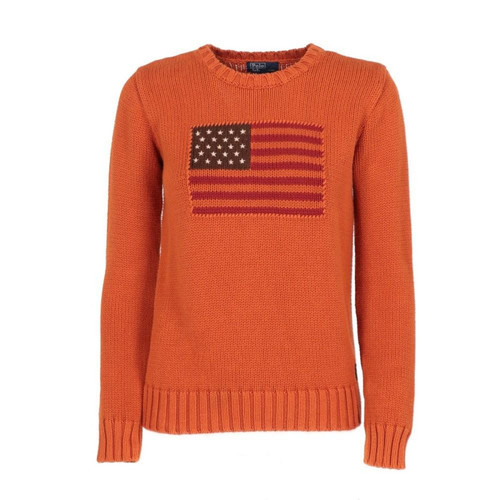 2000s Polo by Ralph Lauren crew-neck orange cotton pullover