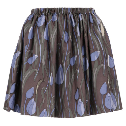 2000s Miu Miu Printed Silk Skirt