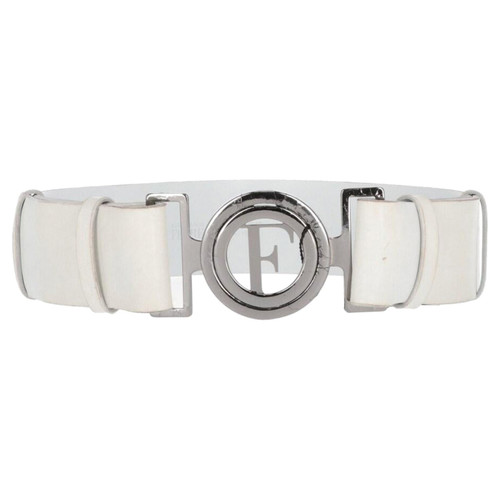 2000s Gianfranco FerrÃ© white suede belt.