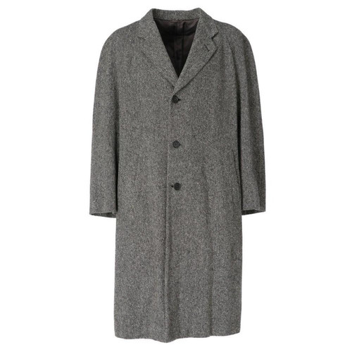 2000s Antonio Fusco grey and white wool coat