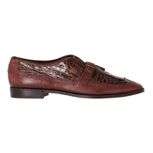 1990s William Crocodile Leather Loafers