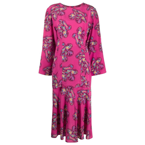 1970s Fendi Fuchsia Floral Pattern Suit