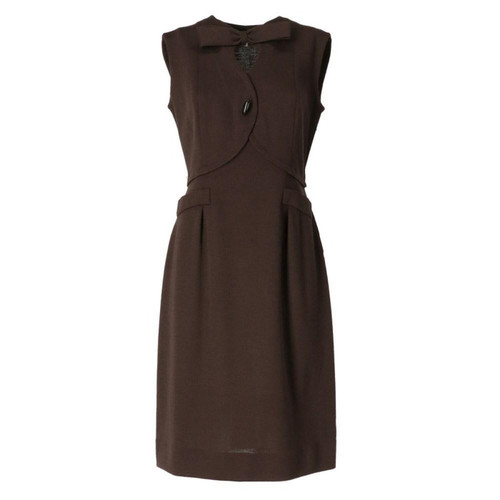 1970s Luisa Spagnoli sleeveless brown dress