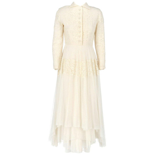 White Lace Vintage Wedding Dress, 1950s