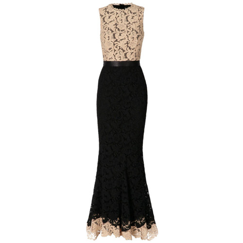 2000s Zuhair Murad Black Lace Mermaid Dress