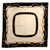 Square Silk Scarf with Belts Pearls and Ribbon Print on a Cream Background