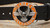 Official Harley Davidson Round Orange Enamel Eagle Buckle Leather Belt 1990s