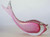 Large Hand Made Magenta Pink and Clear Bubble Art Glass Fish Sculpture 1960s