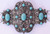 Piel Freres Art Nouveau Silver Plated and Turquoise Glass Chain Buckle Belt