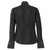 1990s Ralph Lauren black silk shirt with white decorative stitching