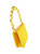 Renaud Pellegrino Yellow Satin Flap Bag with Beaded Handle