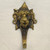 Pair French Brass Lion Head Design Single Hooks