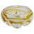 Heavy Hand Made Gold and Clear Art Glass Round Ashtray / Bowl circa 1970s
