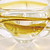 Heavy Hand Made Gold and Clear Art Glass Round Ashtray / Bowl circa 1970s