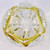 Heavy Hand Made Gold and Clear Art Glass Round Ashtray / Bowl circa 1970s
