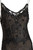 Badgley Mischka Beaded  Black Silk Lace Evening Gown