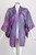 Purple Shibori Striped Silk Kimono Jacket 1970s