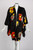 1930s Black Vibrant Shibori Flower Silk Kimono Jacket