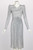 Vintage Mary Mcfadden Silver Gray Pleated Dress