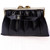 Vaca Lisa Argentina Black Leather Handbag with Silver Tone Fittings