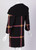 Prada Black Window Pane Wool Coat w/ Red Belt Runway, 2011
