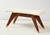 Italian Walnut and Brass Long Bench with Shaped Upholstered Seat