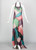 Alberta Ferretti Silk Chiffon Patchwork Open back Halter Gown, 2005