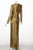 Bill Blass Gold Metal Fishtail Column Maxi Dress, 1980s