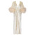 Bill Tice Cream Velvet Feather Trim Caftan Robe 1970s